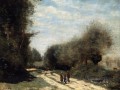 Crecy en Brie Camino del campo Plein air Romanticismo Jean Baptiste Camille Corot